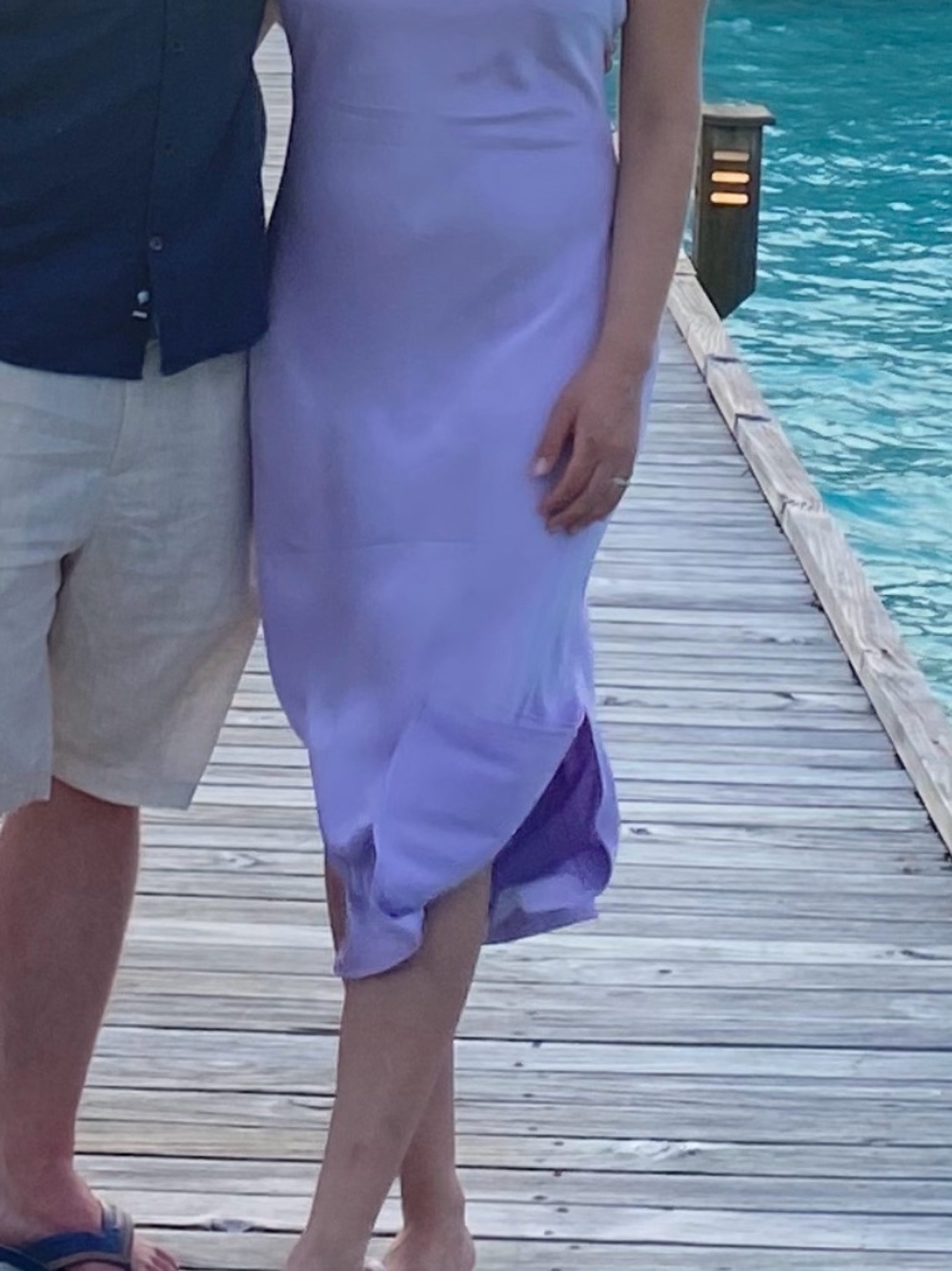Express Lilac Slip Midi Dress with Spaghetti Straps - Picture 4 of 4